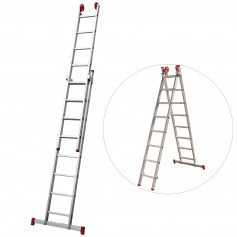 Escada de alum�nio extens�vel 2,40 x 3,74 m 2 x 8 degraus  - ESC0617