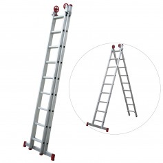 Escada de alum�nio extens�vel  2,68 x 4,30 m 2 x 9 degraus - ESC0618