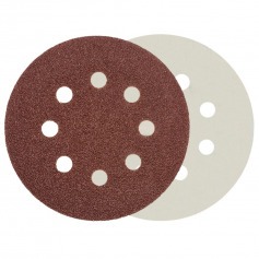 Disco de lixa com pluma 125 mm 8 furos gro 150 com 10 peas - 08.025