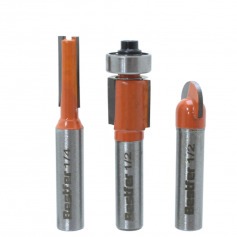 Jogo de fresas para madeira haste 8 mm com 3 peças - BFH3235 Jogo de fresas para madeira haste 8 mm com 3 peças - BFH3235