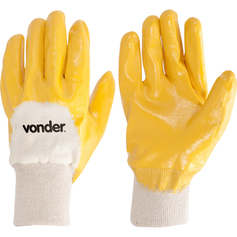 Luva de malha com borracha nitrlica amarela tamanho 10 MNV 0002