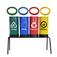 Kit com 4 lixeiras de 23 L para coleta seletiva com aro para fixa��o de sacos