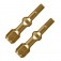Bits hexagonal de toro H3 encaixe 1/4 x 30 mm 2 peas - Impact Gold