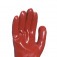 Luva de pvc lisa com forro de algod�o 27 cm vermelha GG