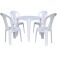 Conjunto de mesa Coruripe com 4 cadeiras pl�sticas sem bra�o