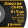 Disco de corte para metal e inox 4.1/2