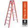 Escada tesoura dupla em fibra de vidro 8 degraus 2,40 m - ESC08240