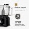 Mini Processador de alimentos 300 watts preto Turbo Pratic - MP-16-B  110V