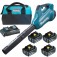 Soprador de folhas 36V com 4 baterias 5Ah Brushless 6 velocidades - DUB362Z4  110V/220V