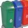 Kit com 4 lixeiras de 50 L para coleta seletiva tampa simples