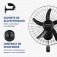 Ventilador de parede 50 cm oscilante preto Turbo Pr� - NVP-PRO-50  220V