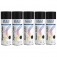 Kit 5 tintas spray preto fosco de uso geral 350 ml