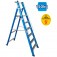 Escada plataforma fibra de vidro 5 degraus 1,80 m com rodas e corrim�o - PAF180
