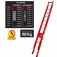 Escada de fibra de vidro extensvel 3,00 x 4,80 m 18 degraus - EFR9927