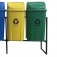 Kit com 4 lixeiras de 60L para coleta seletiva - 14038