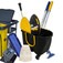 Kit para limpeza profissional cinza e amarelo com balde Due preto 10 pe�as - Titan
