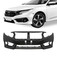 Para-choque Civic 2016 a 2019 dianteiro preto liso com ressalto de placa - 8126